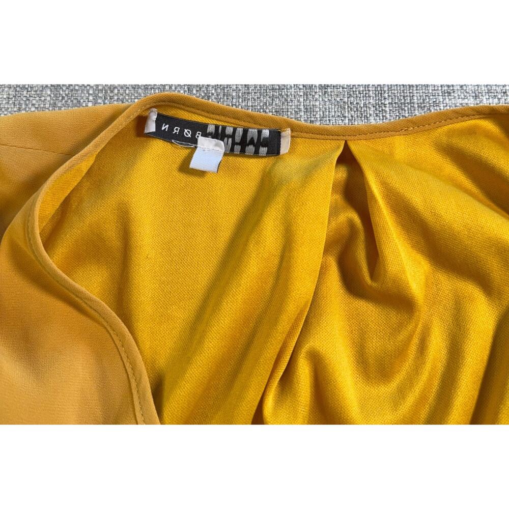 Baltic Born Lydia Maxi Dress XL Mustard Yellow Faux Wrap Long Sleeve Boho Weddin - Picture 4 of 4